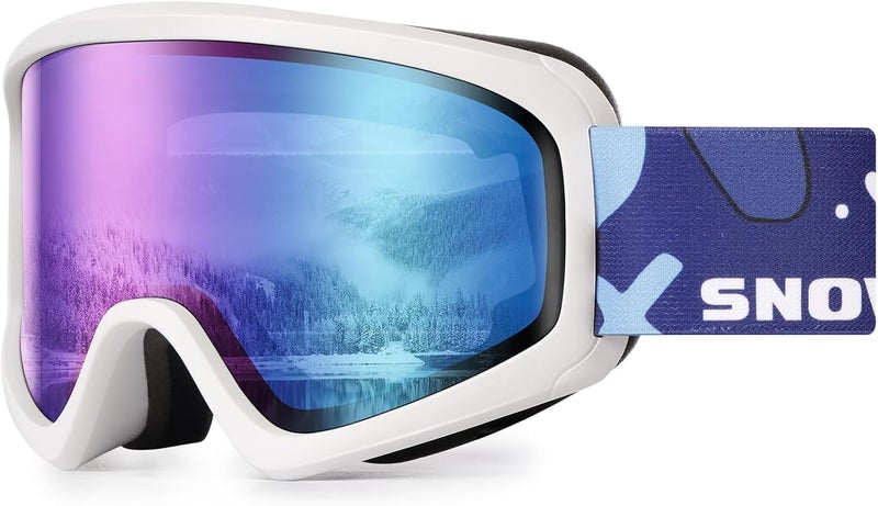 Snower Kids Ski Goggles, Anti-Fog Snow Goggles with OTG Design, 100% UV Protection, HD Lens for Kids Boys Girls - Image 1